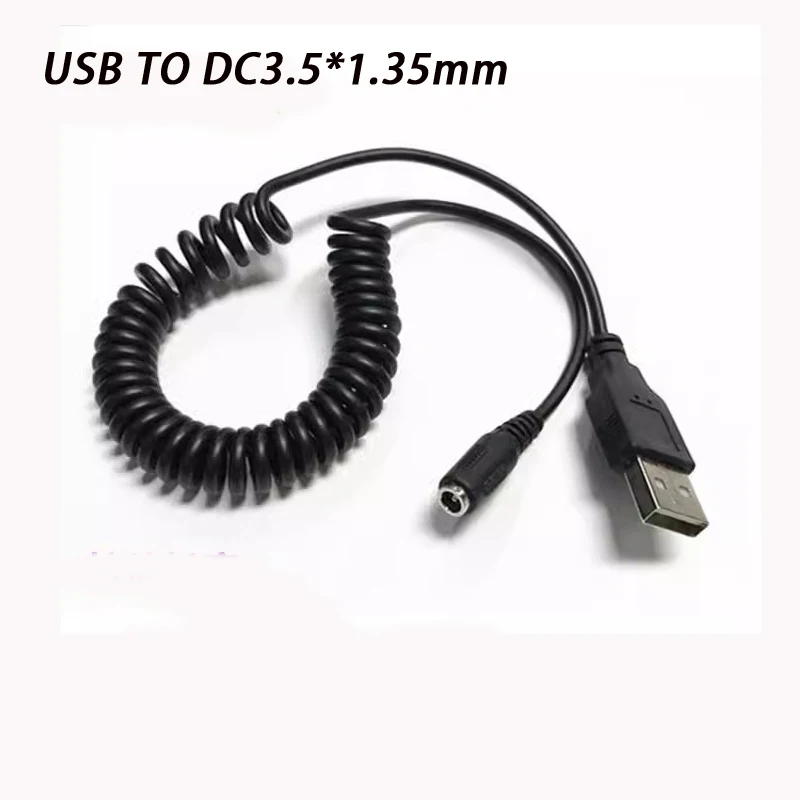 Spring Extendsion Power Cord USB 2.0 TO DC3.5*1.35MM Power Cable For Charging USB MINI Light Speaker USB HUB