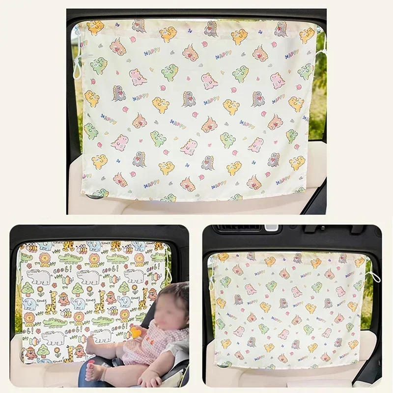 

Солнцезащитный экран на присосках для автомобильного окна, универсальный, для детей, с мультяшным рисунком, защита от УФ-излучения