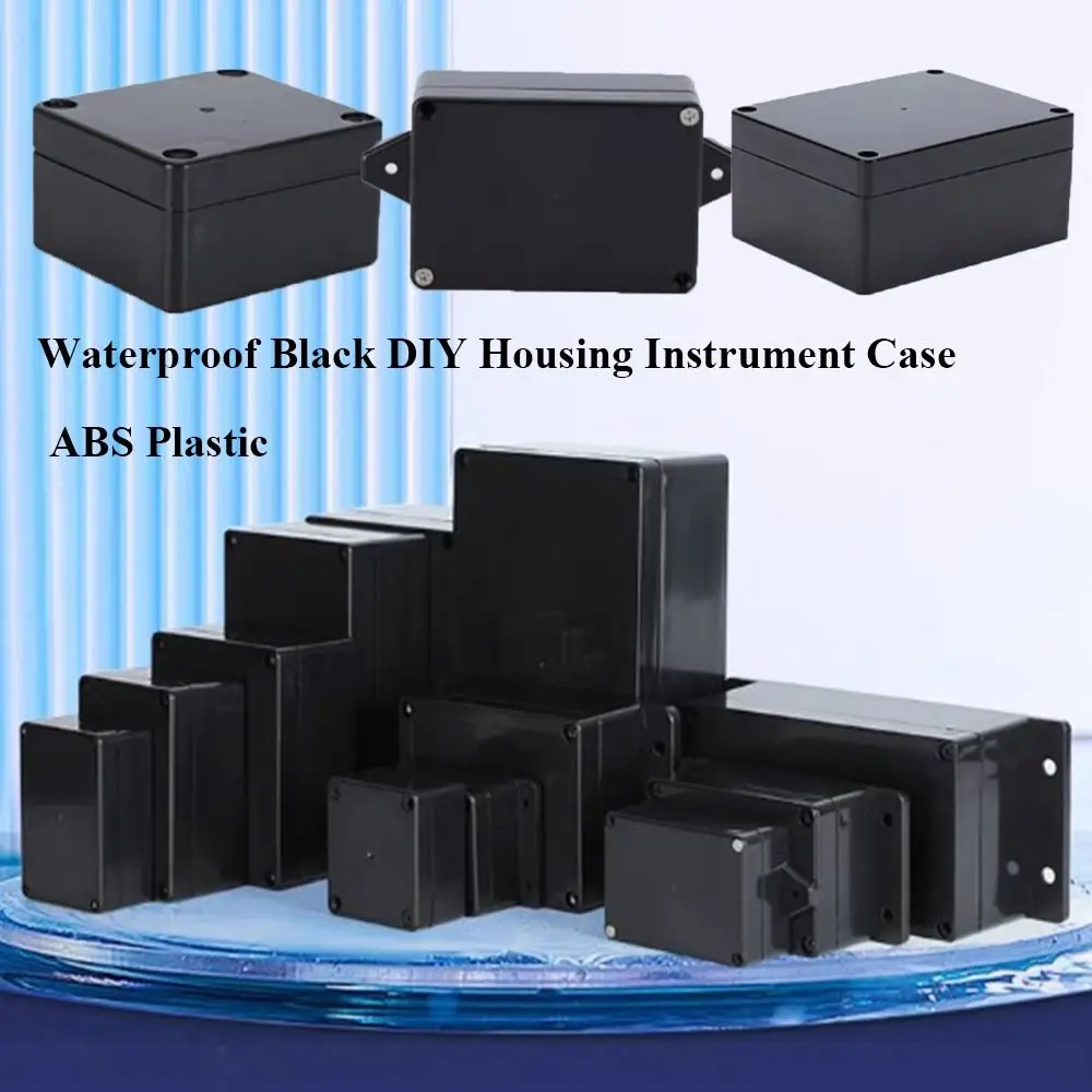 ABS Plastic DIY Housing Instrument Electronic Project Box Waterproof Three Layers Electric Supplies Black Power Box