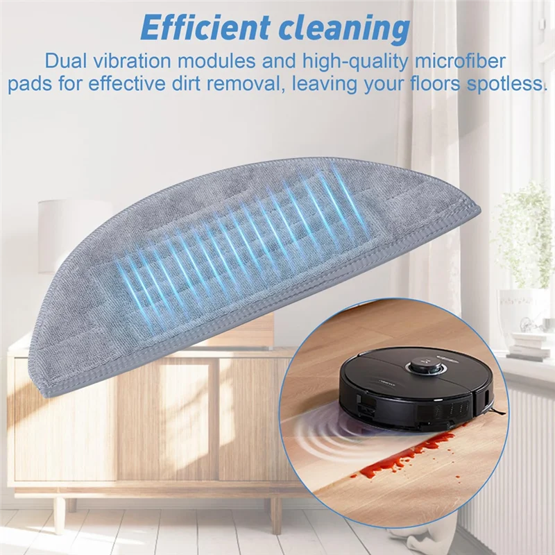 Shoppingappliances 10PCS Mop Cloth For Roborock S8 Pro Ultra / S8+ / S8 Robot Vacuum Dual Vibrations Washable Reusable Microfibe