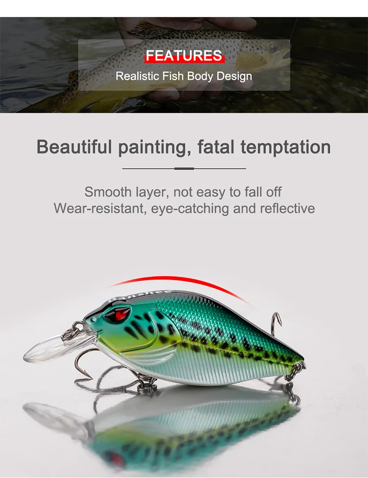 6,8 cm 17,5 g 2019 Harter Angelköder Slient Kurbel Kurbelköder Japan Hechtbarsch Bass Fishing Wobbler Schwimmender künstlicher Köder – Detail 9