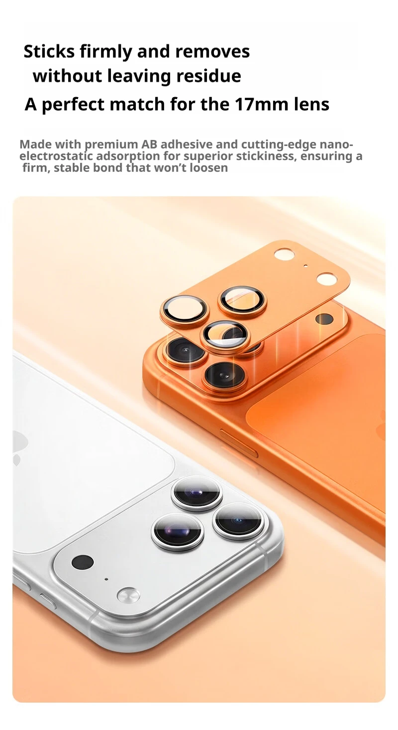 SAMZHE All-in-One Metall-Objektivschutz für Apple iPhone 17 Pro Max, Vollflächiger Kameraschutzfilm für iPhone 17Pro Rückkamera – Detail 8