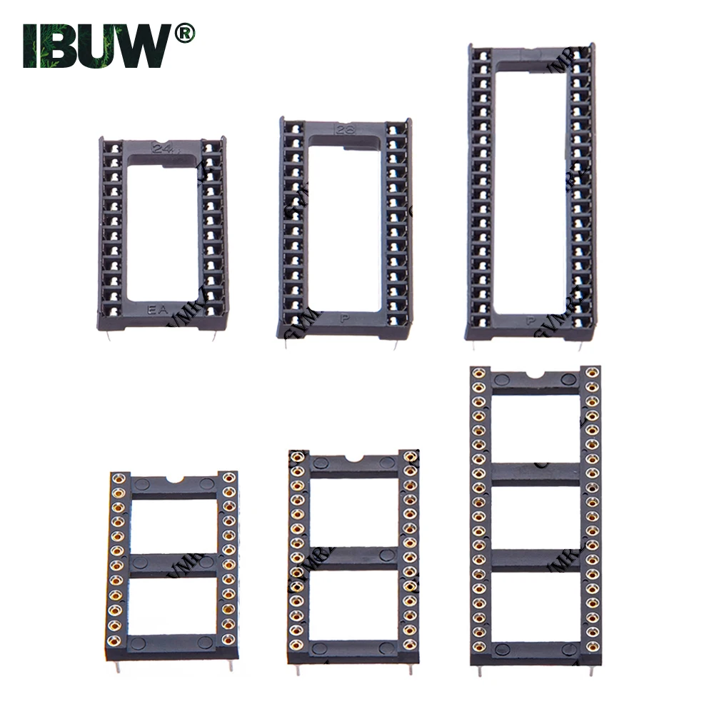 DIP IC Socket Assorted Sizes DIP6–DIP40 Round Pin & Square Pin Narrow / Wide Type for PCB DIY Electronics