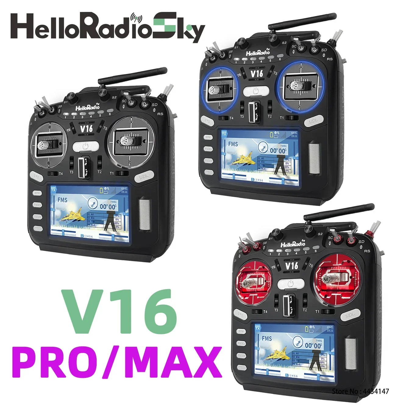 HelloRadio V16 PRO/MAX ELRS 4in1 Multi Protocol RC Transmitter Remote Control Support EDGETX OPENTX High-Frequency Head Touch