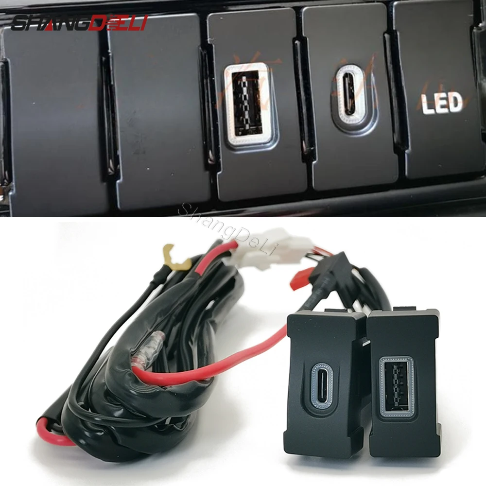 

Car Charger Fuse Box To Get Power QC3.0 Dual USB Interface PD Type C Socket Fast Car Charger Adapter For Iveco Daily Accessories