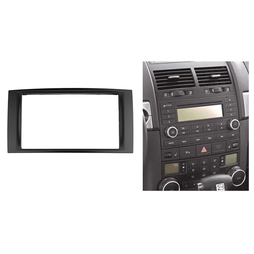

Double Din Fascia для Volkswagen VW Touareg Multivan Transporter Radio DVD Стерео Панель Крепление на приборной панели Встановіть комплект отделки Ремонтная рамка