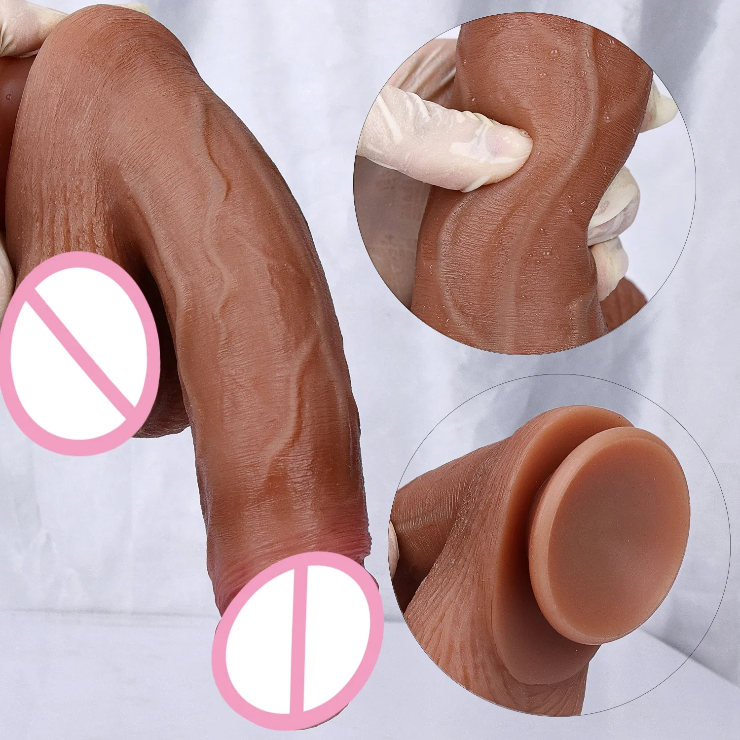 1:1 Realistic Man Penis Model Soft Strapon Dildo Erotic Toy for Women Silicone Gay Vaginal Masturbators Suction Cup Thick Dick