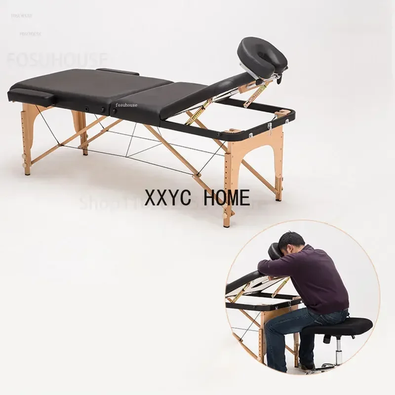 Portable Folding Massage Tables Home Solid Wood Health Weight Loss Bed Beauty Beds Body Massage Acupuncture Tattoo Bed Spa Bed C