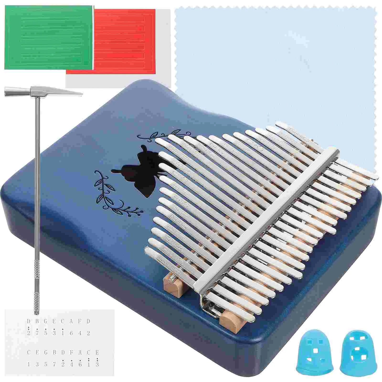 

21 Tone Thumb Piano Portable Mbira Wooden Square Keys Hand Tones Kalimba Child Musical Instruments