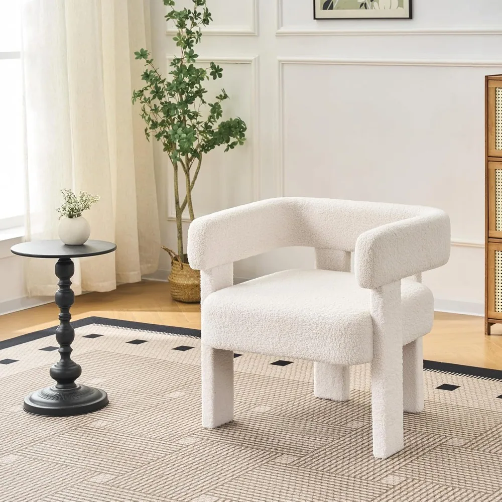 

Современный акцентный стул середины века, стулья для гостиной из плюшевой ткани, удобный мягкий угловой стул, кресло для чтения для спальни, солнца