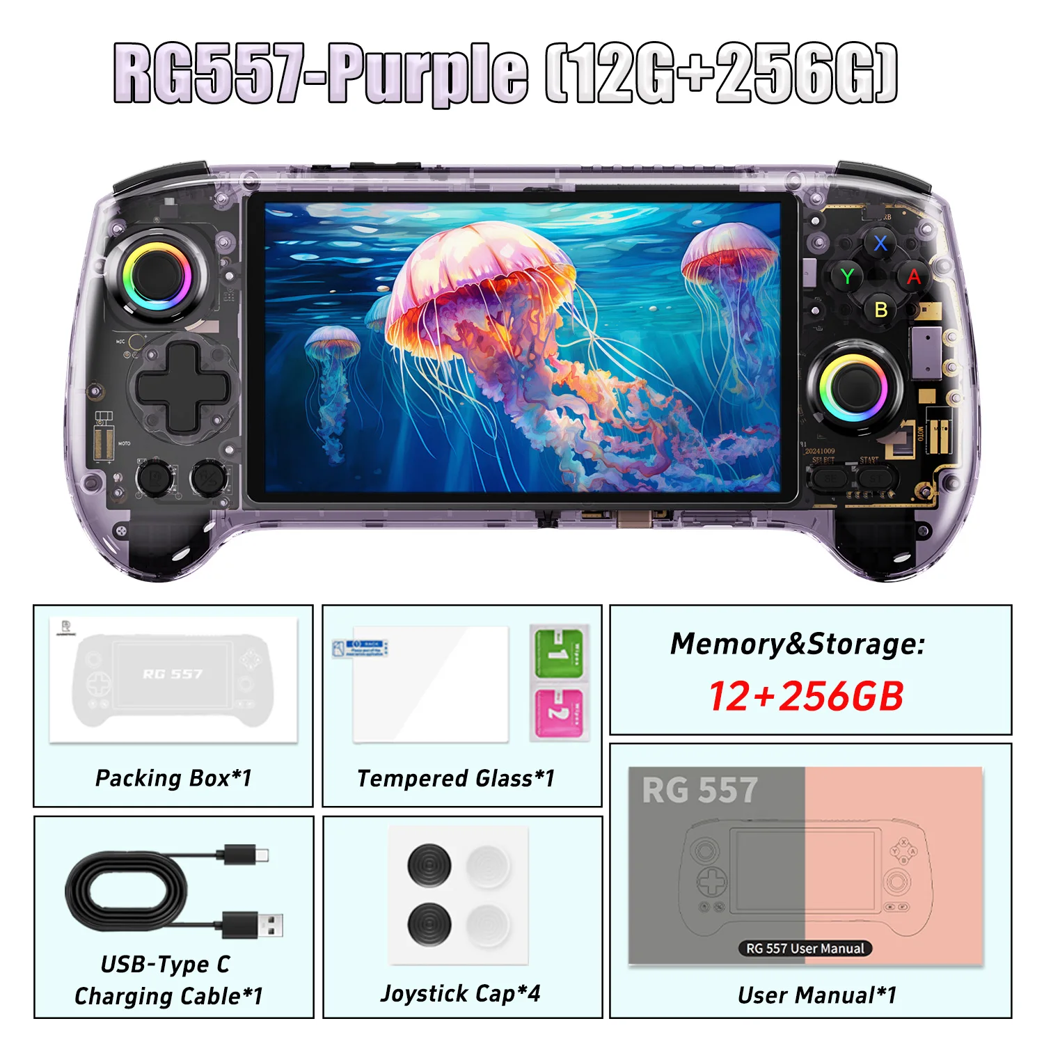 ANBERNIC RG557 5.48 AMOLED Android 14 Handheld Game Console