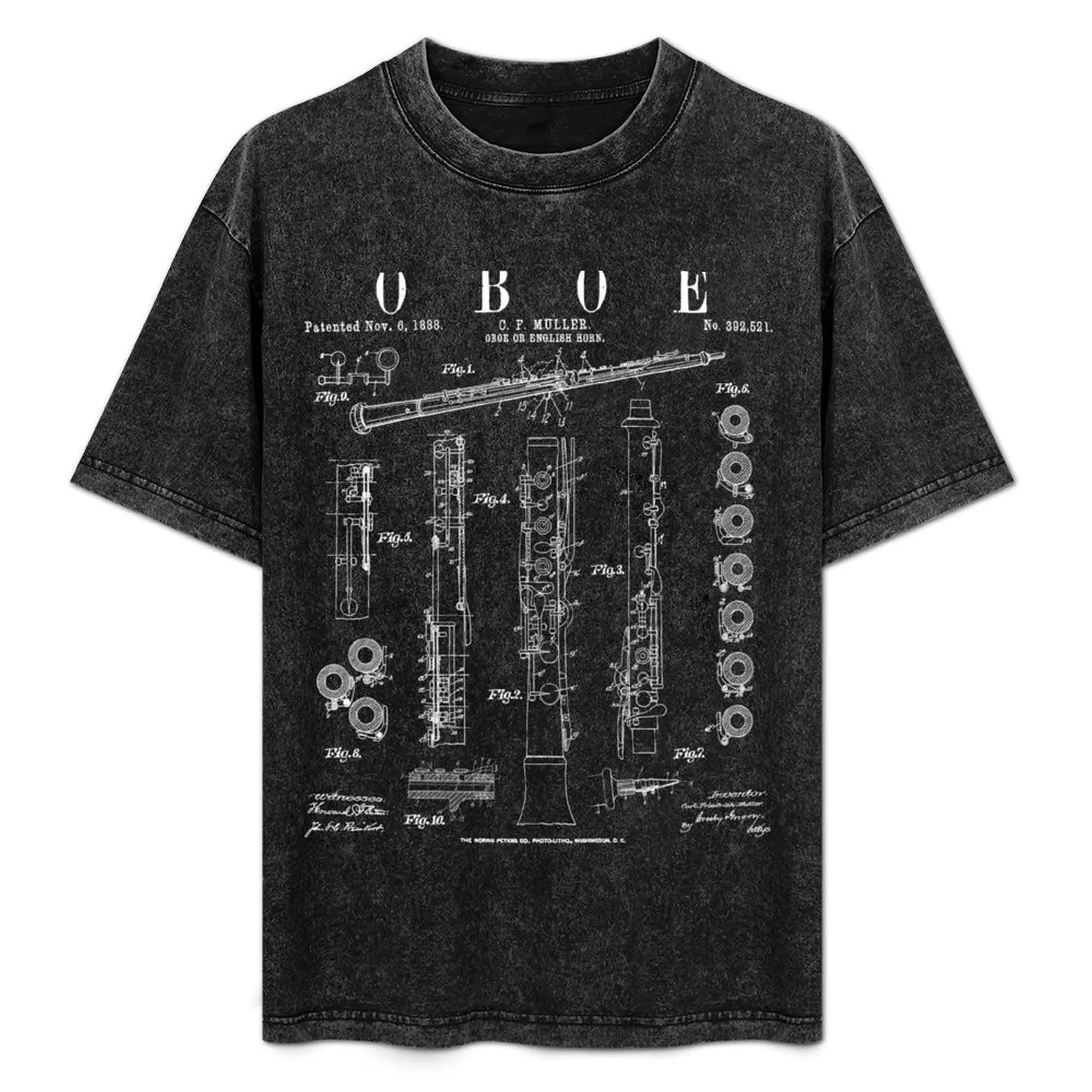 

Oboe Vintage Patent Oboist Drawing Print T-Shirt Man t-shirt cute clothes new gifts and t-shirts t shirts for men