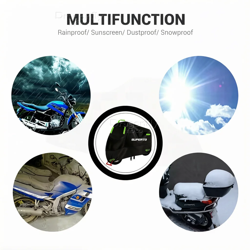 For Super 73-S1 73-S2 73-Z1 73-ZX 73-RX Motorcycle Cover Waterproof Outdoor Scooter UV Protector Rain Cover With Reflective view 6