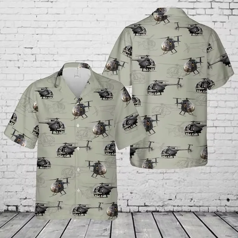 Full Print Aircraft Graphic Hawaii Shirts For Men Casual Short Sleeve Large Size Blouse Shirts Men Button Up Vacation Shirt Tops