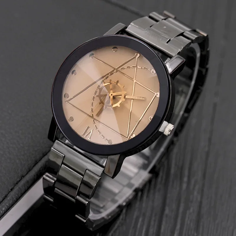 Montre à quartz avec bracelet en métal noir pour homme, montres-bracelets à la mode, prix bon marché, livraison directe