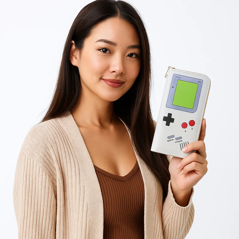 Retro game console Zip Wallet Womens Long Purses Handbags Coin Purse Cards Holder PU Billfold Wallet - view 4