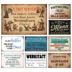 【INEED】German Metal Tin Sign Funny Quote Garage Vintage Plaque Poster Plate Wall Decor for Bar Cafe Pub Room Man Cave Home Decor