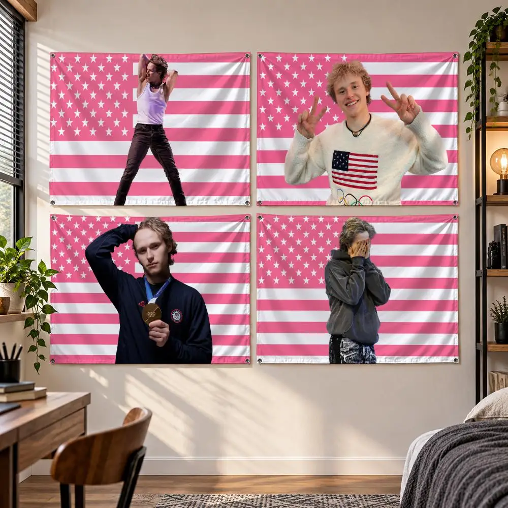 Athlete Skating I-Ilia Malinin Flags Banner Decor for Bedroom,Garden,Party,Club,Gaming Room,Indoor Outdoor