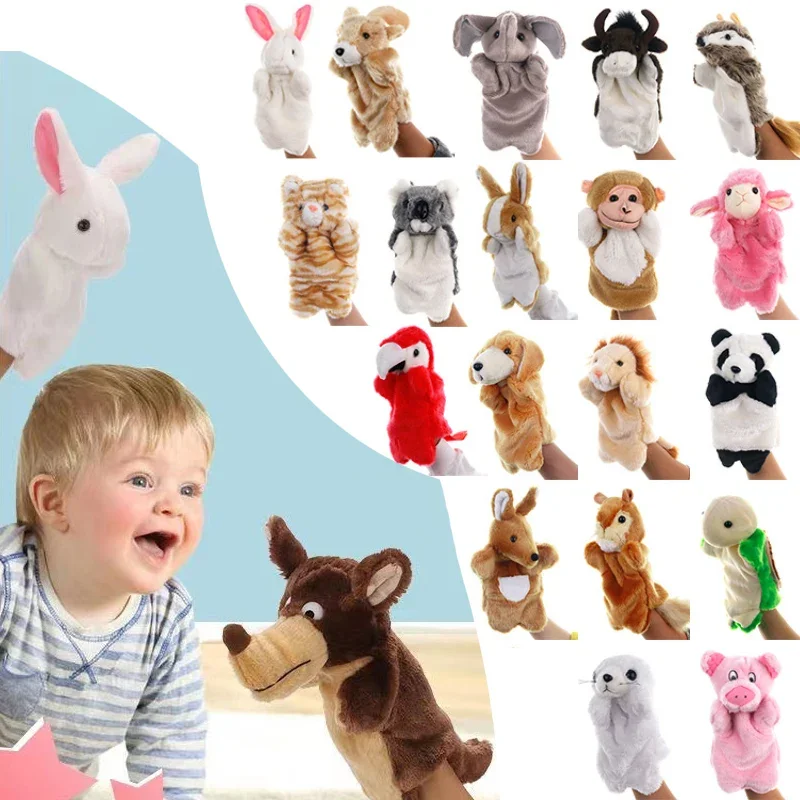 25cm Animal Hand Puppet Plush Toys Baby Educational Hand Finger Puppets Animal Stuffed Doll Toy Telling Story Kids Children Gift