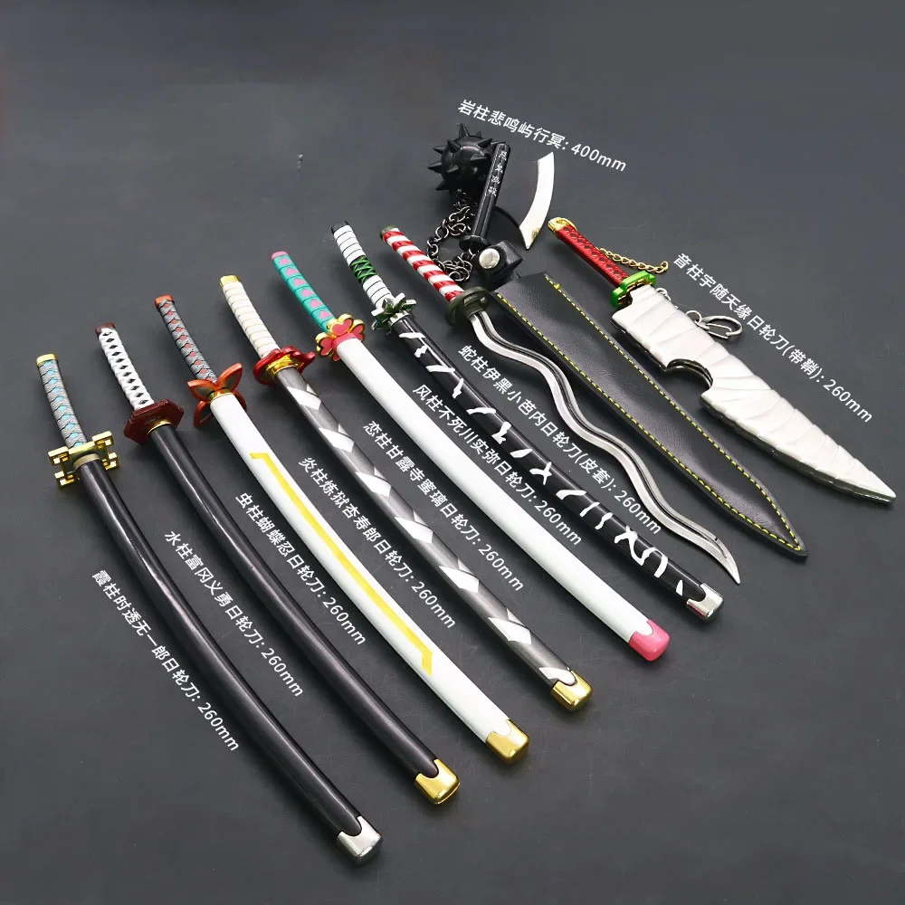 Demon Slayer Sword Weapon Set Nichirin Blade Collection Real Steel Anime Peripheral Katana Weapon Samurai Sword Gifts Toys Boys