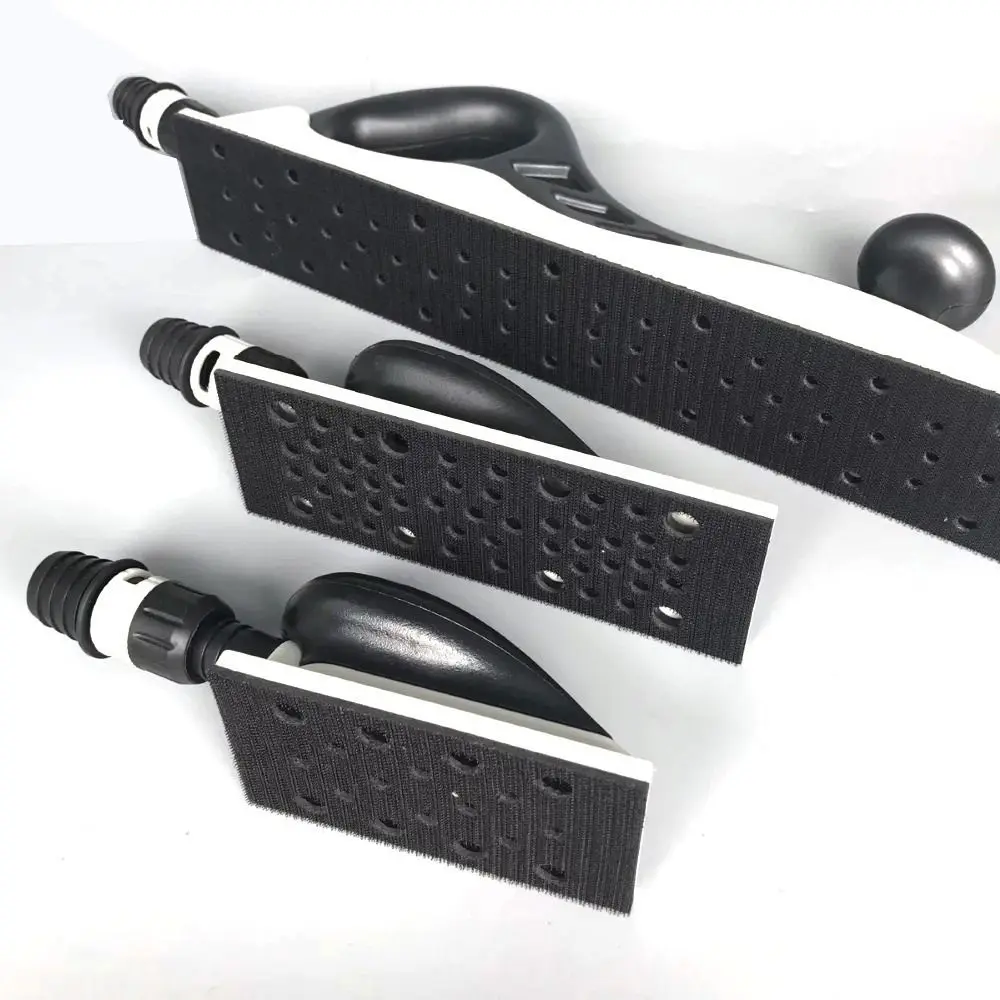 125/200/400mm Square Hand Grinding Plate Sanding Pad Hook Loop Hand Sanding Block Plastic Vacuum Dust Collection Polishing Plate