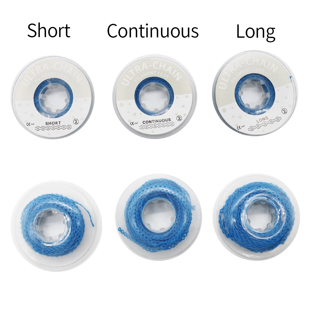Orthodontic Power Chain Short Type Latex Free Dental Elastic Chain 15Feet 48Colors