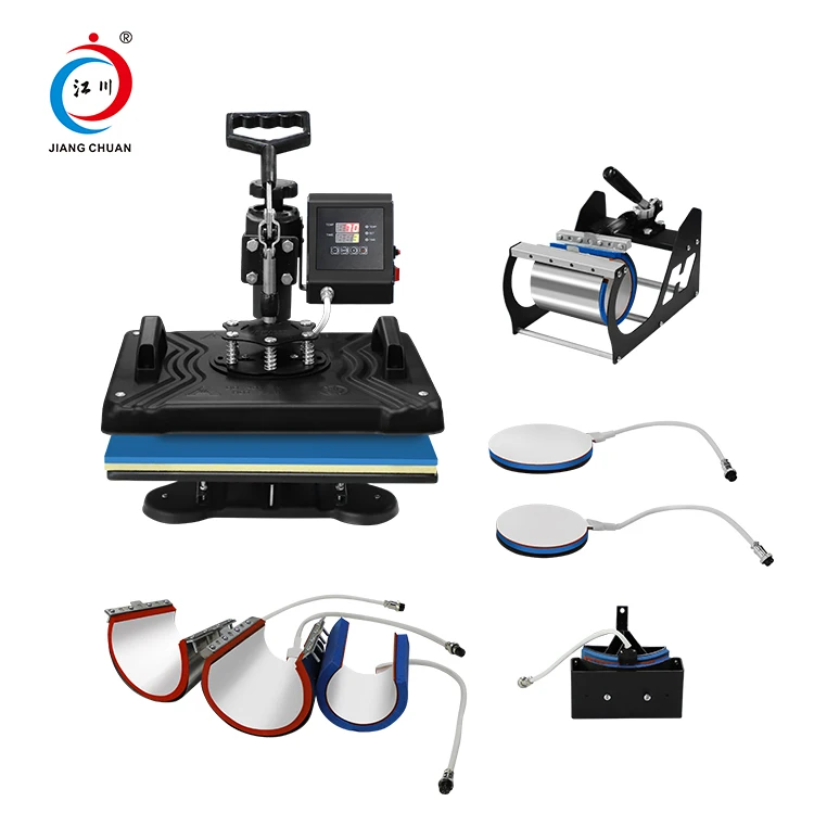 متعددة الوظائف كومبو 8 في 1 آلة التسامي بالضغط الحراري مع لوحة القدح قبعة الصحافة للتي شيرت