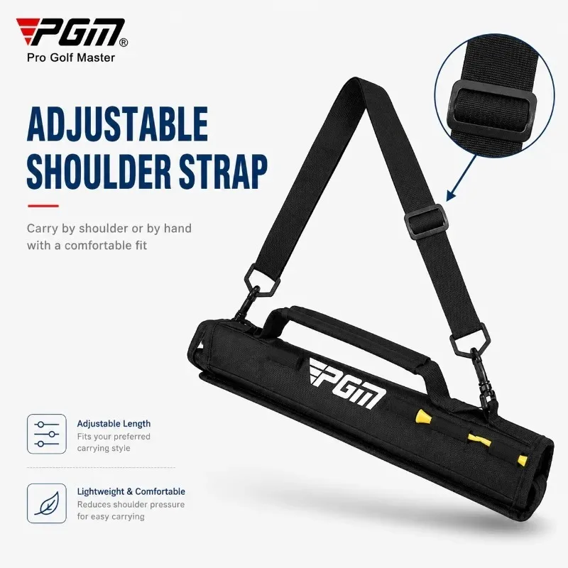 PGM Golf Club Carrier Strap Portable Mini Club Holder Shoulder Sling for 3-5 Clubs Driving Range Practice with Tee Slots
