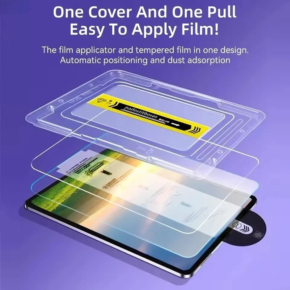 Vidrio Templado HD 9H para Samsung Galaxy Tab S11 S10 Lite 2025 FEPlus S9 S8 S7 A11 A9 Plus Instalación rápida automática sin polvo