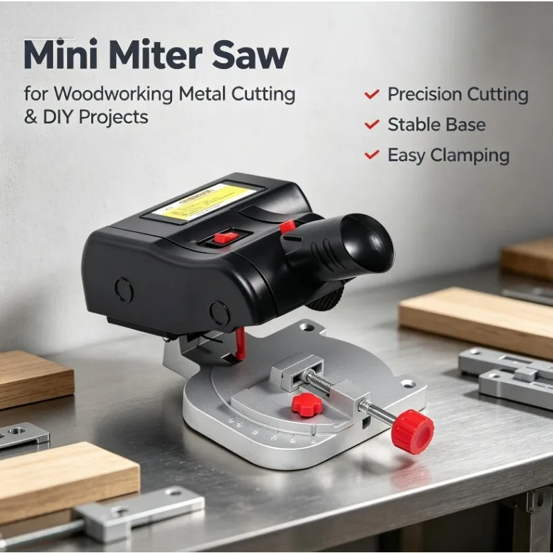 Mini Benchtop DC Cutting Machine High Torque Powerful Cutter for Metal Glass Iron Aluminum Profile DIY Cutting Tool