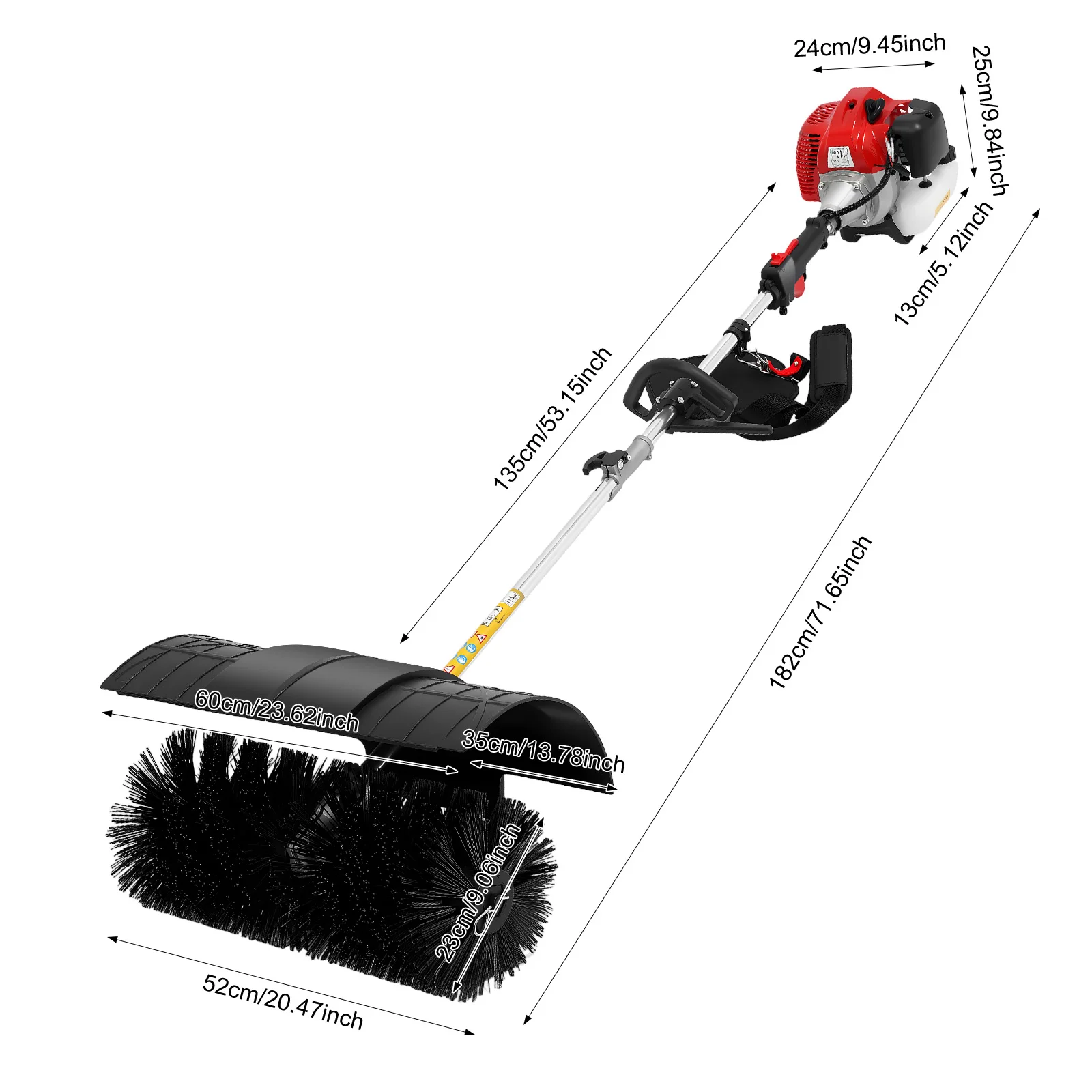 

Бензиновый ручной подметально-уборочный аппарат 1.7 кВт, 52 куб. см, 2-тактный, 2.3 л.с. для уборки листьев/отходов с газонов и искусственного газона