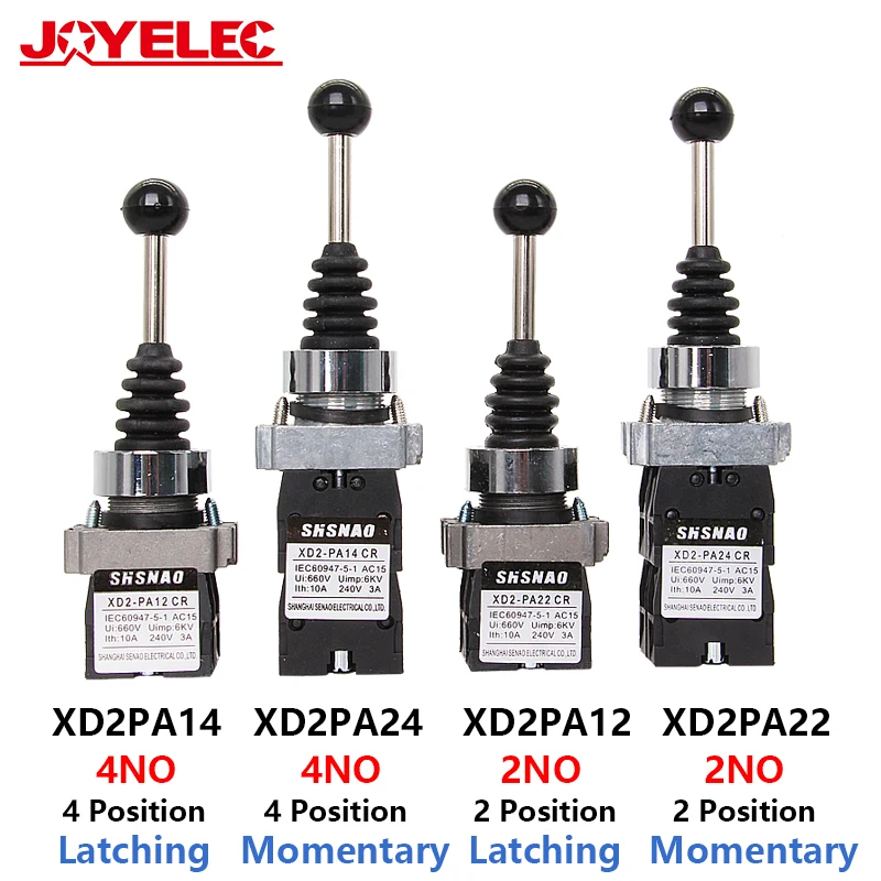 2NO 2 Position Latch XD2-PA12 PA14 rocker joystick controller spring return Rotary Cross Switches reset PA22 PA24 4NO 4 Position