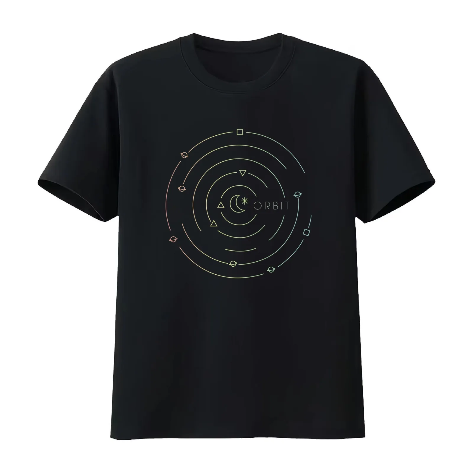 Orbit T-Shirt Summer Casual Cotton Tee Oversized Streetwear Tops Vintage Graphic Print Loose Fit Short Sleeve 100% Cotton