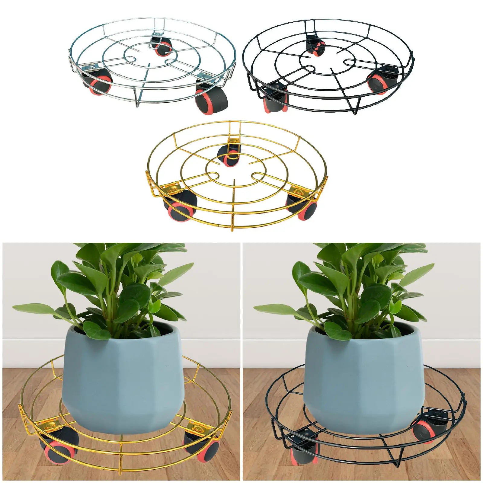 Plant Caddy with Casters Metal Plant Caddy Pot Mover Roller Planter Trolley for