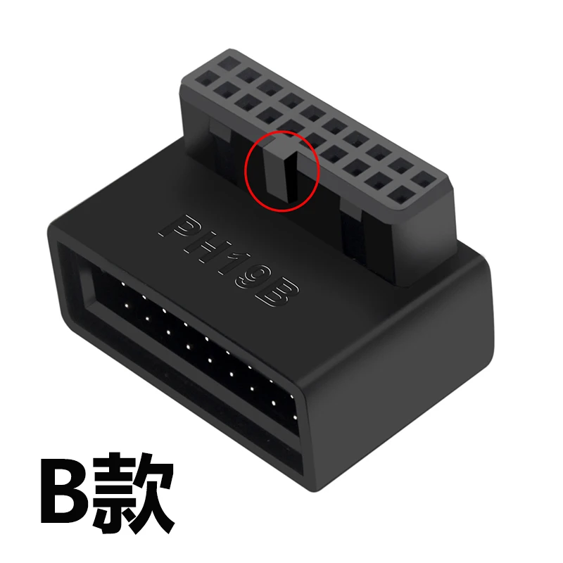 USB 3.0 19 20 pin Male to Female Extension Adapter 19pin 20pin Angled 90 Degree Converter for Motherboard Connector Socket PH19A