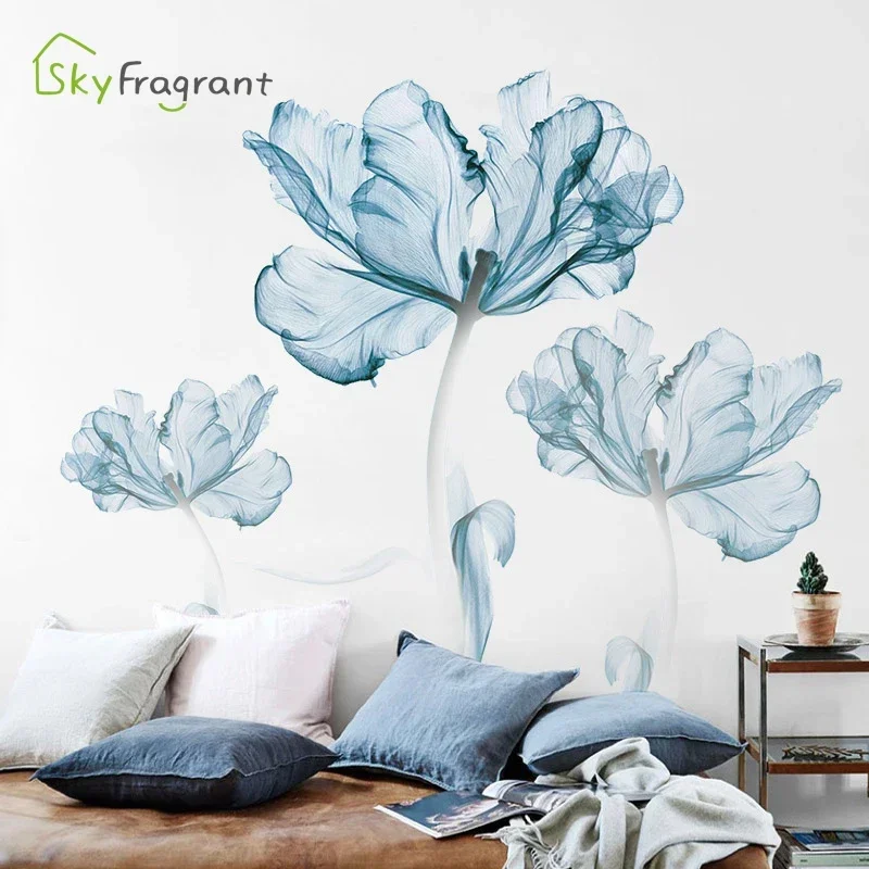 Creative Warm Wall Stickers Nordic Flower Self-adhesive Stickers Bedroom Living Room Decoration House Decoration Wall Decor