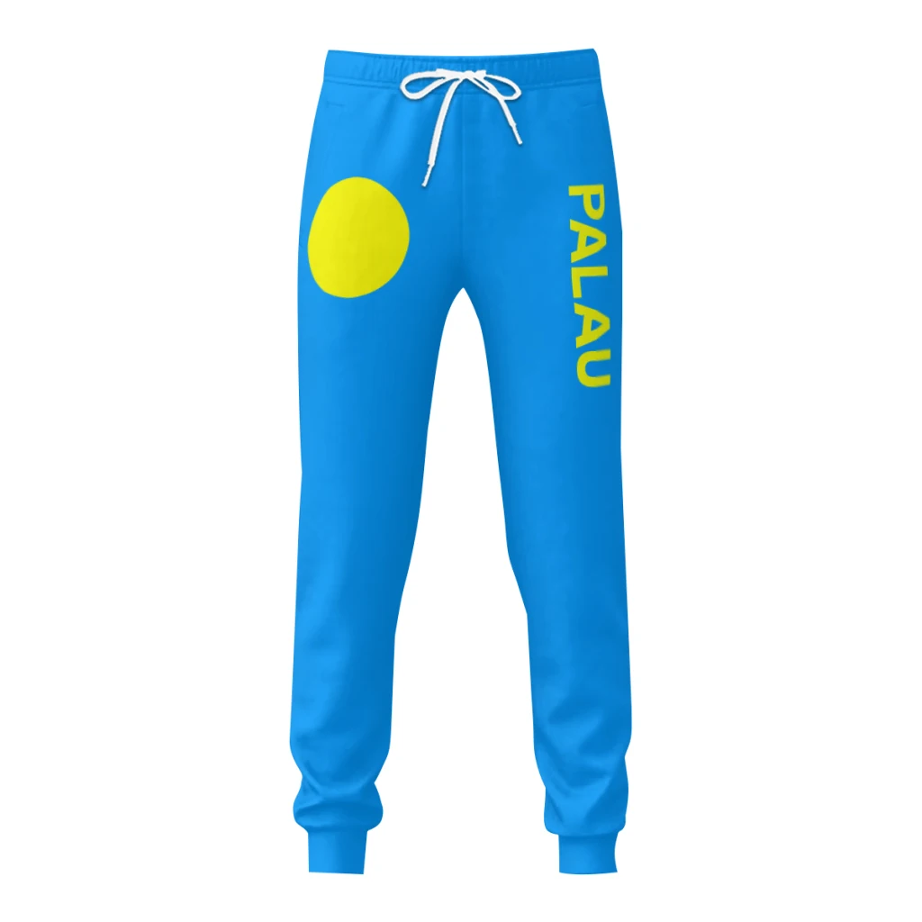 Mens Sweatpants Palau Flag Pants with Pockets Joggers Soccer Football Multifunction Sports Sweat With Drawstring