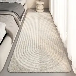 Alfombra a rayas para dormitorio y mesita de noche, alfombra grande y esponjosa para sala de estar, alfombra de felpa para salón, alfombras de terciopelo suave para niños