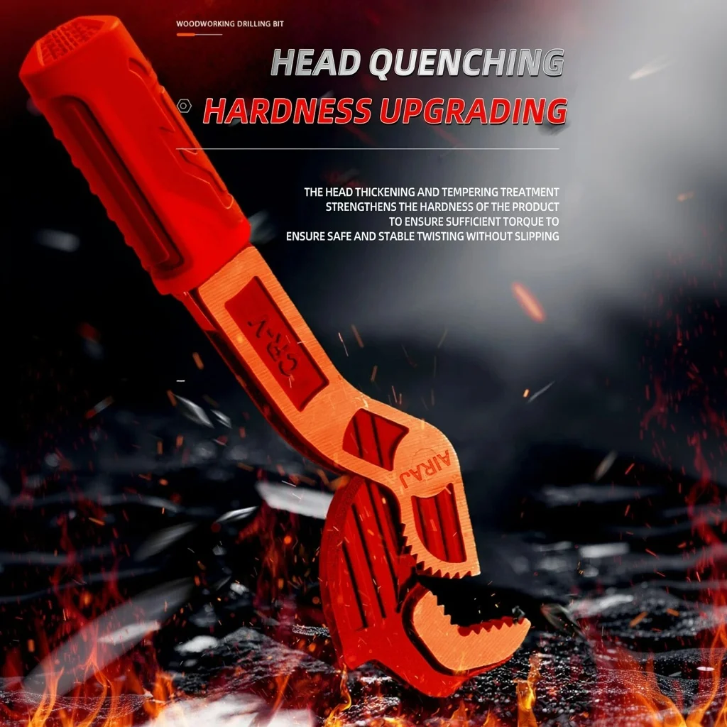 Clé à molette multifonction 6/8/10 pouces, outils mécaniques, clé universelle, clé à tuyau de salle de bains, plombier, outil manuel multiple