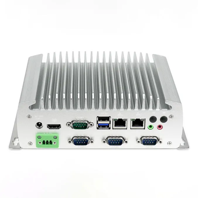 Industrial Grade Mini PC for In-Vehicle Use Fanless Rugged Embedded Computer with 6xCOM RS232 DDR3 Memory US/EU Plug Options