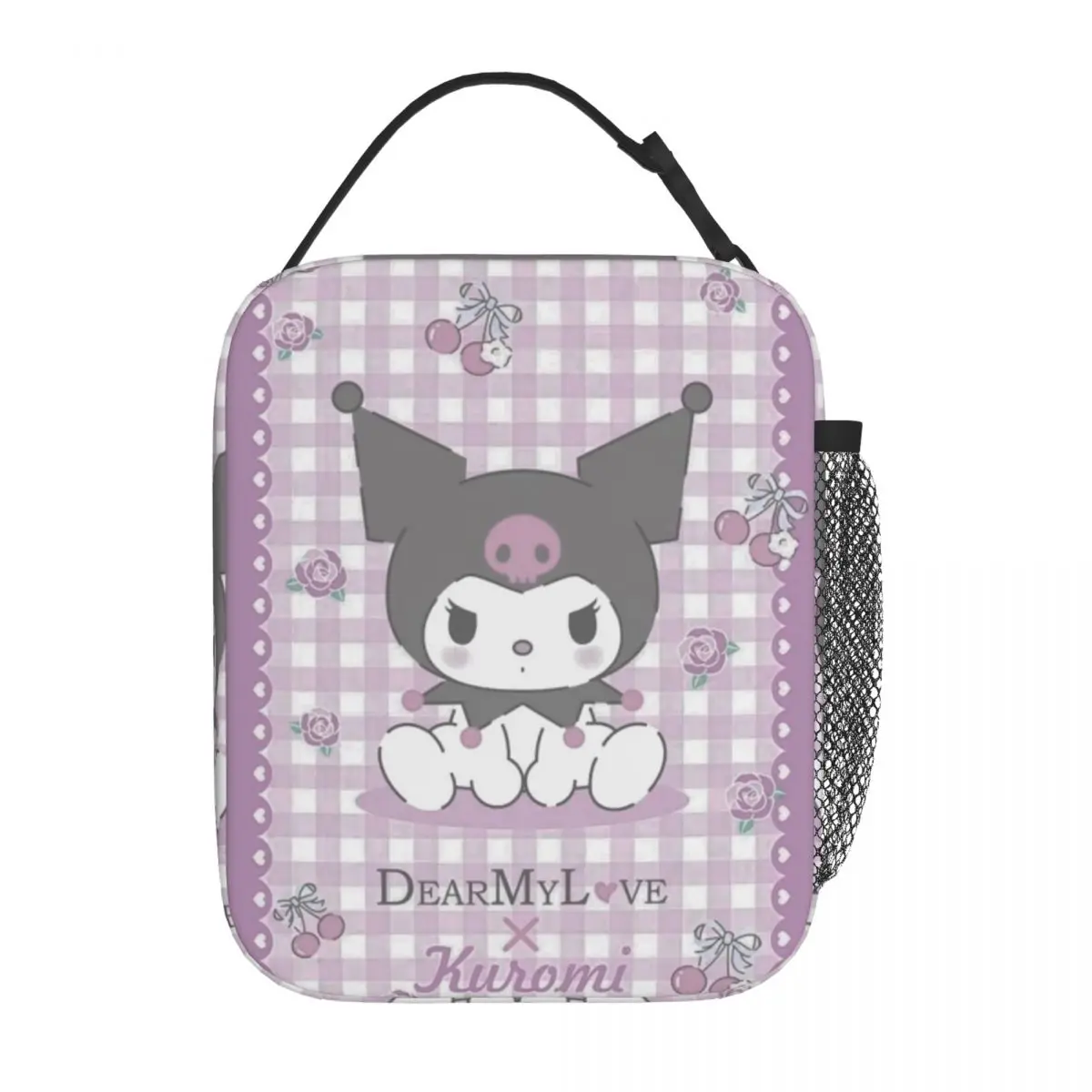 

Милые Изолированные сумки для обеда с Hello Kitty Kuromi, охлаждающий контейнер для еды, вместительный тоут, Ланч-бокс для мужчин и женщин, школьный дорожный