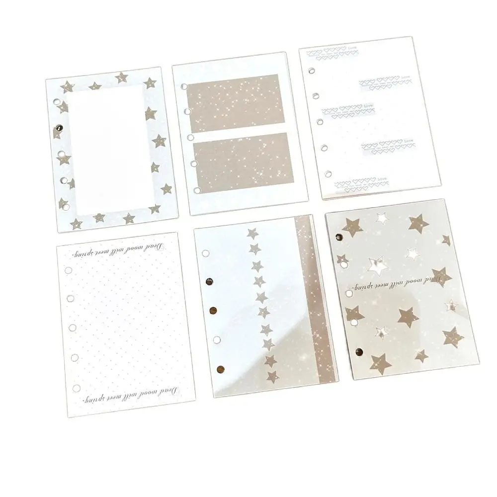 

40Sheet/50Sheet/60Sheet M5 A8 Loose-Leaf Notebook Refill Paper Fish Sushi Snowflake Star Inner Refill Binder Paper Pages