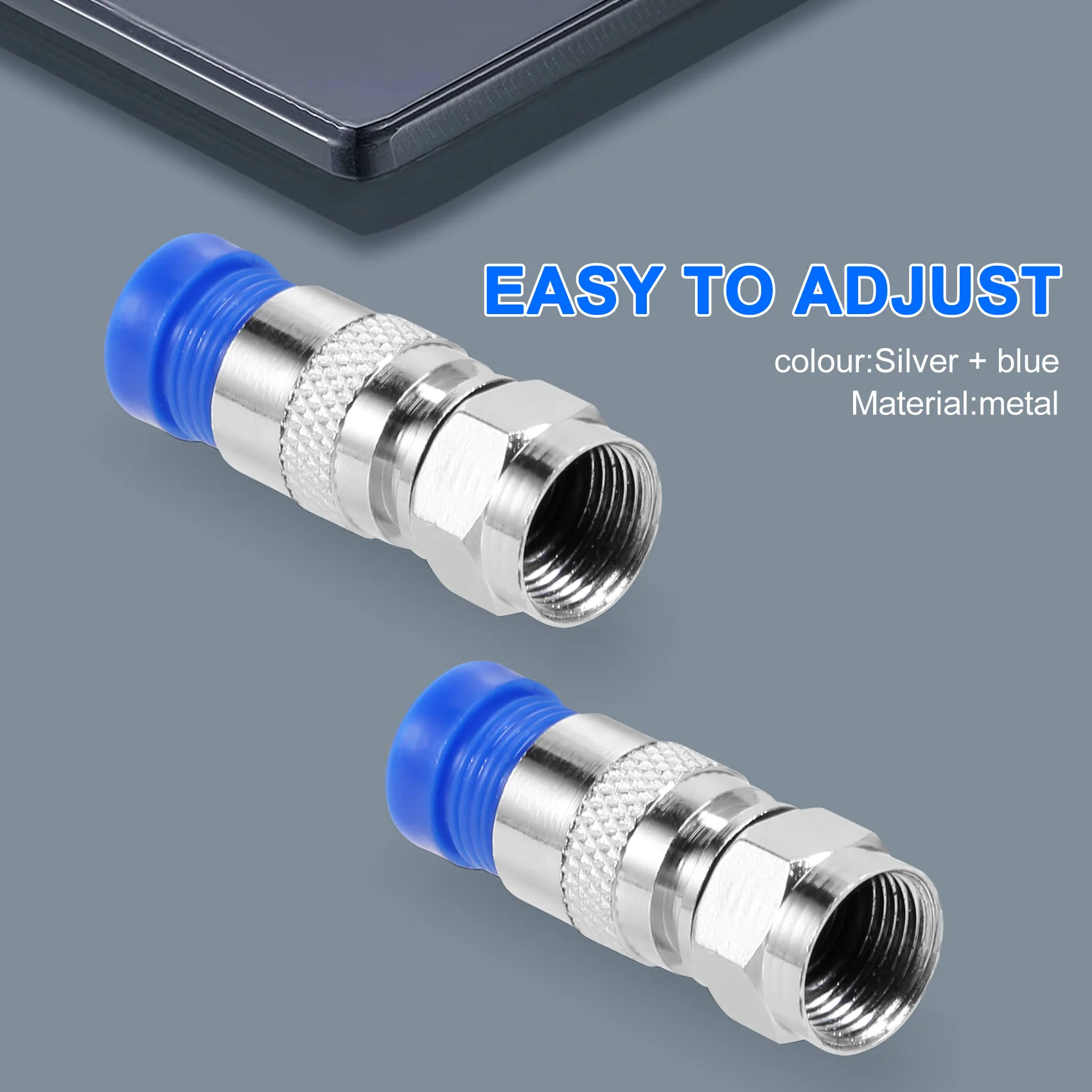 50PCS RG6 Compression Connectors Coaxial Cable Waterproof Connection F Compression Connector RG6 Coaxial Compression Tool