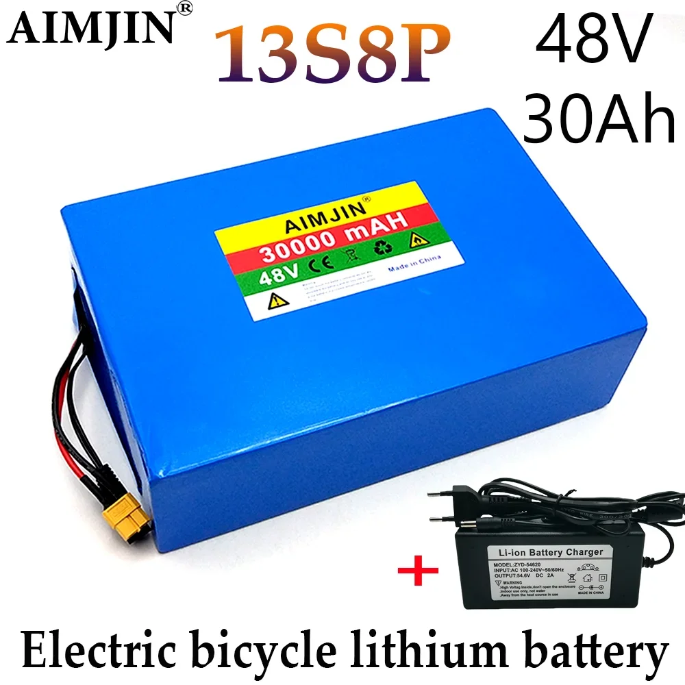 13S8P 48V 30Ah lithium battery for electric scooters, mountain bikes 250-800W+54.6V 2A charger