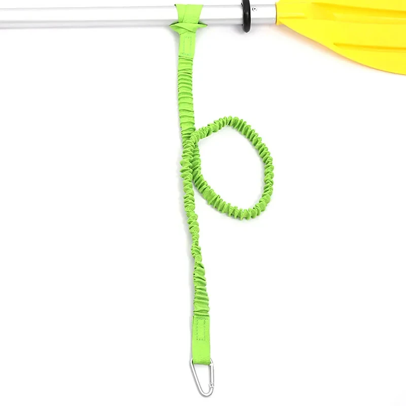 DIZETION 1PC elastische Kajak-Paddel-Leine verstellbar mit Sicherheitshakenstange, gewickeltes Lanyard, Kordel, Seil, Bootszubehör – Detail 9