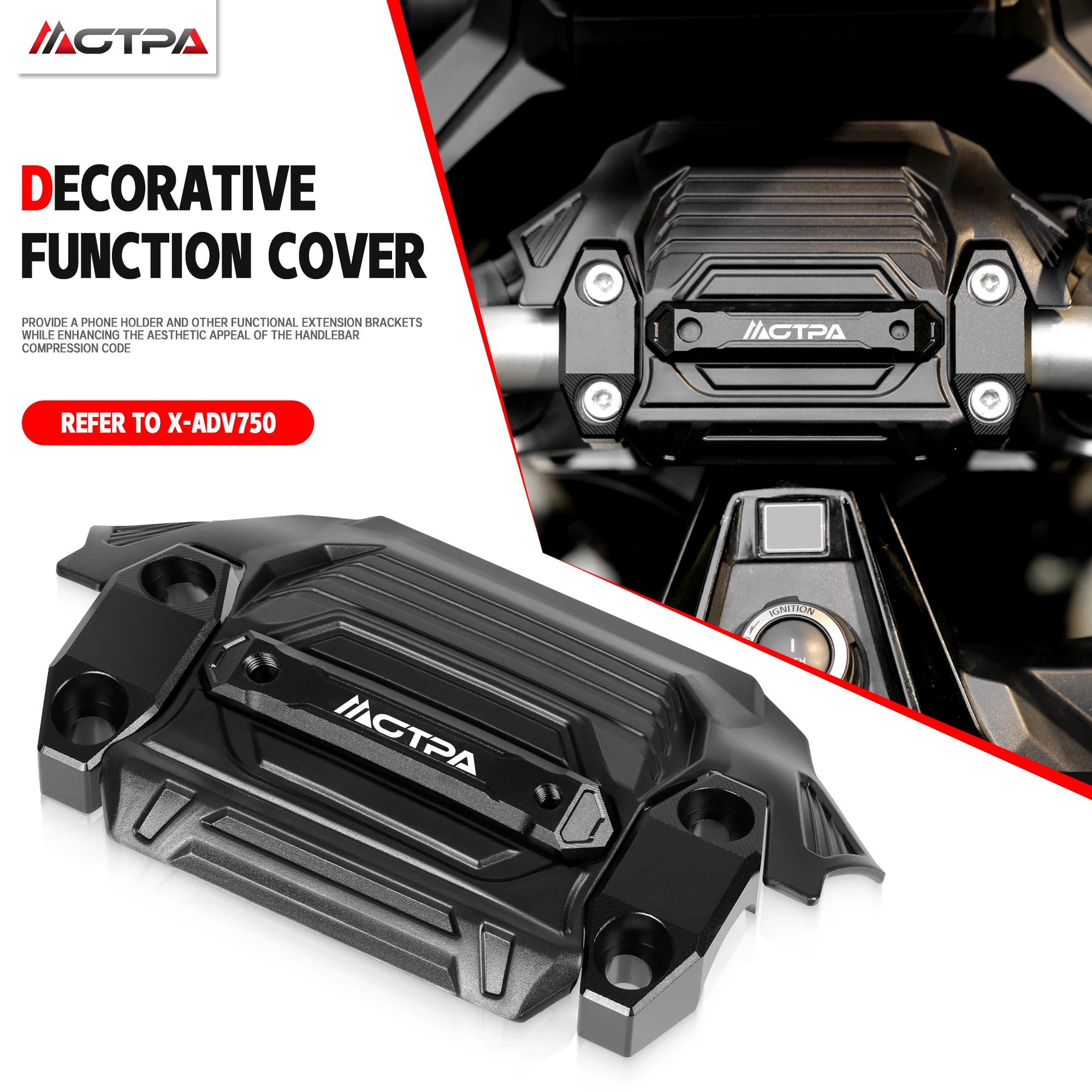 Per XADV 750 X-ADV XADV750 2025-2026: Supporto per Manubrio Moto con Rialzo e Spostamento Posteriore, Morsetto di Montaggio Manubrio e Copertura Mascherante