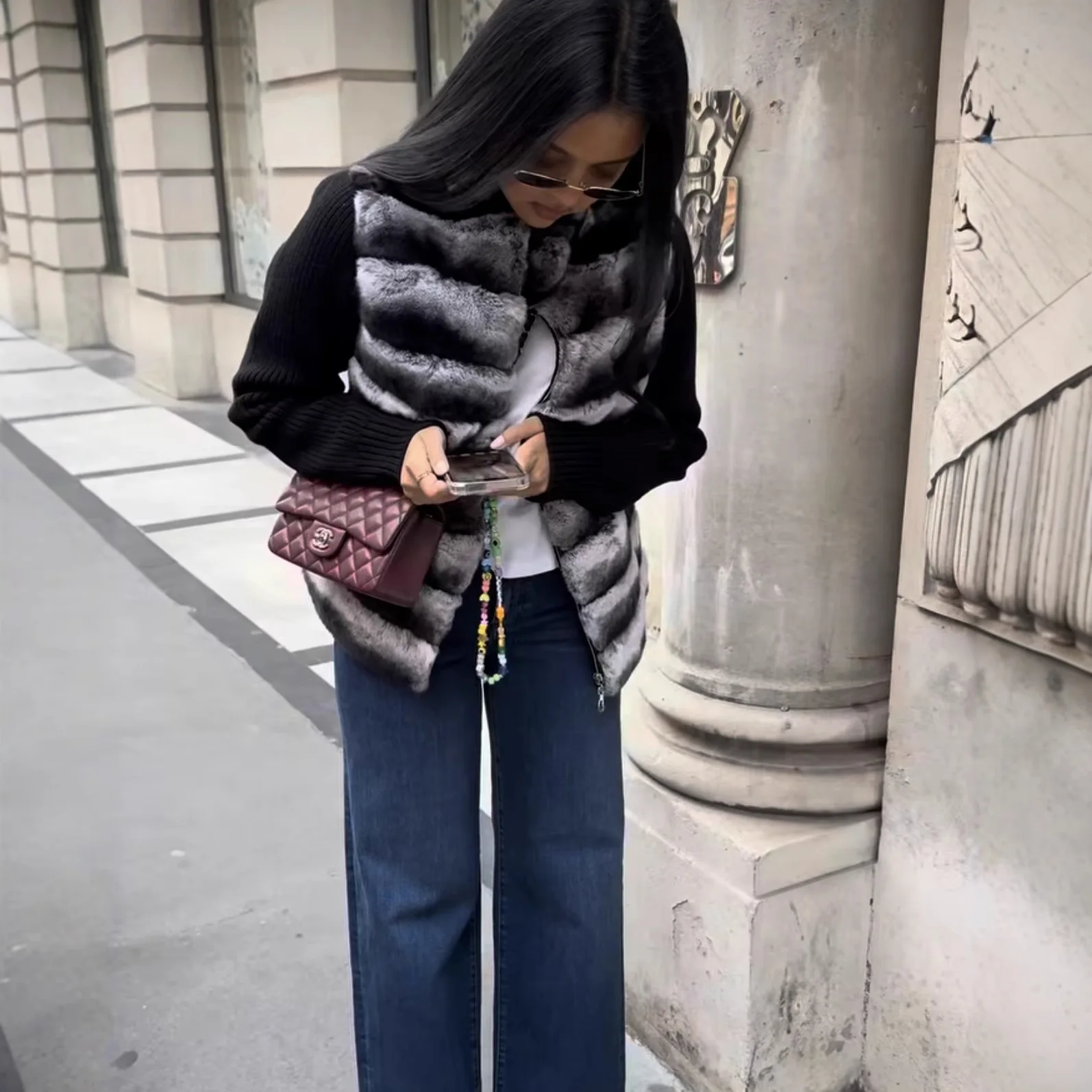 سترة مبطنة مرقعة للنساء، معطف منتفخ كاجوال بأكمام طويلة