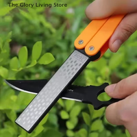 1PCS Portable Folding Pocket Knife Sharpener, Portable Double Sided Diamond Sharpening Stone Outdoor Sharpening Whetstone