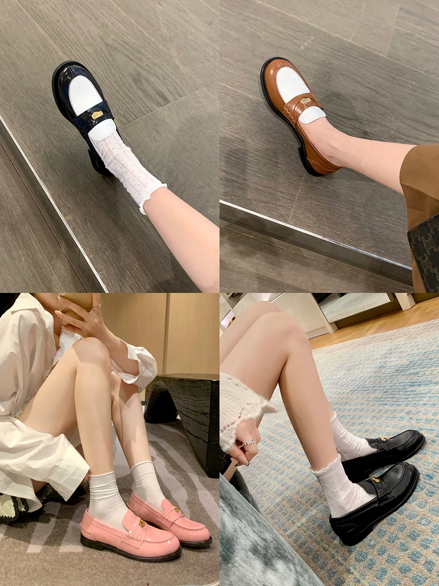 

Кожаные туфли на платформе с золотой пряжкой 2021, маленькие кожаные туфли на толстом каблуке и платформе, лоферы в британском стиле, женские повседневные универсальные туфли