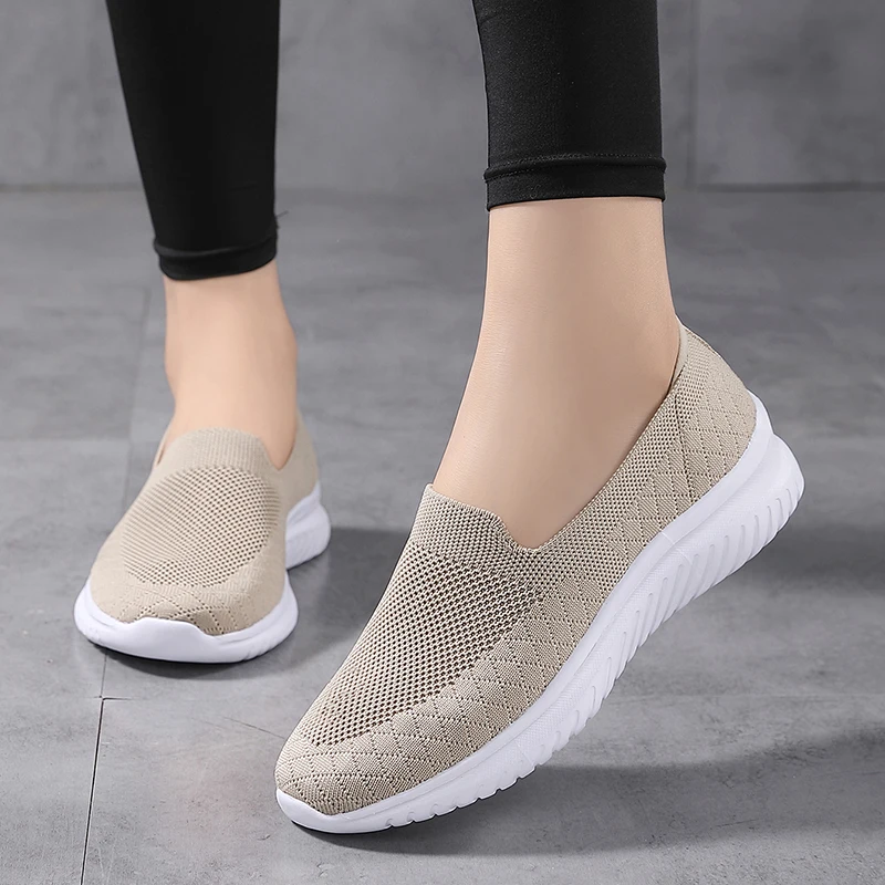 

Women Loafers Mesh Walking Sneaker Running Shoes Fitness Sport Light Comfortable Breathable Black Tenis Size 35-43